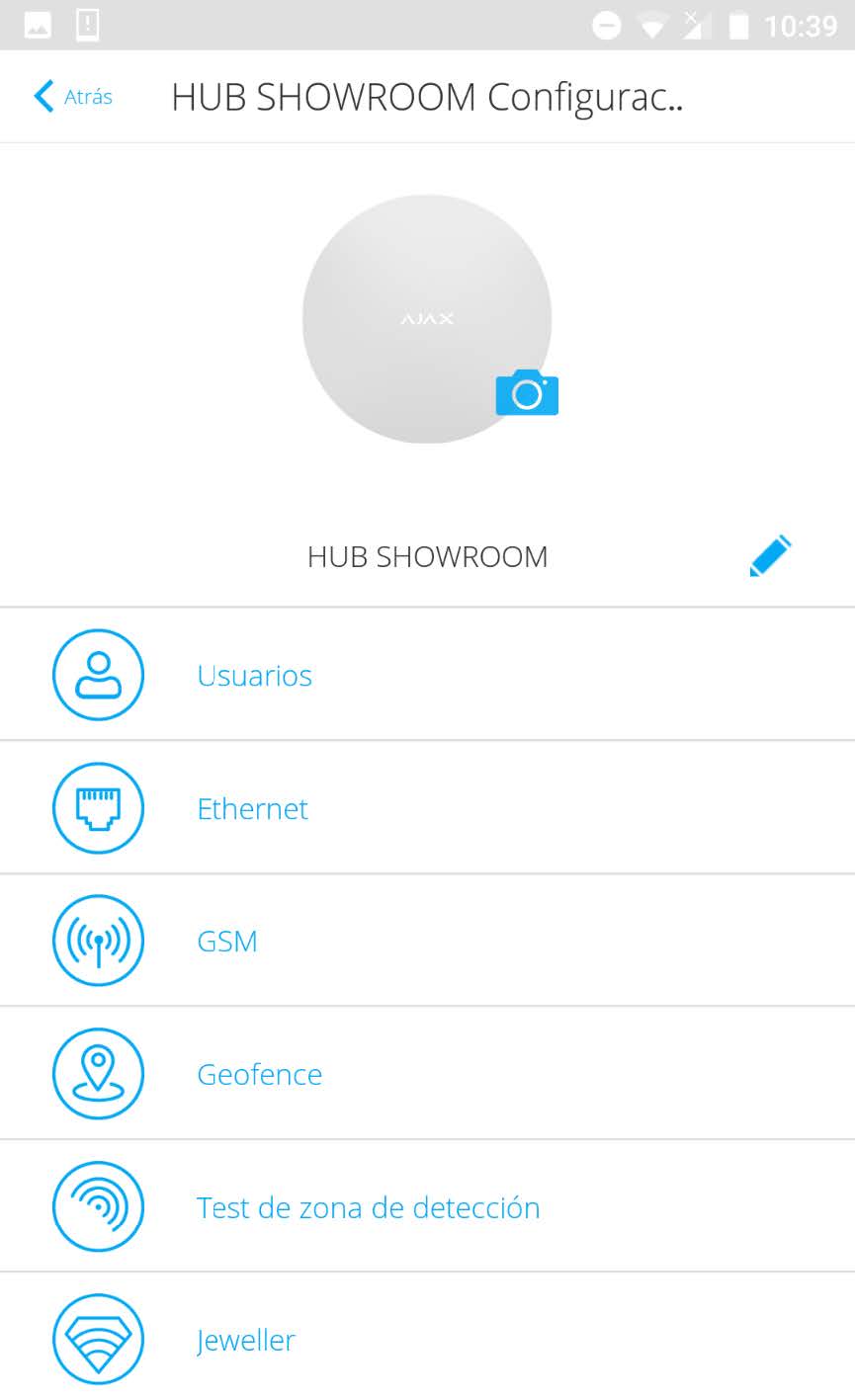 Configuración Hub Ajax